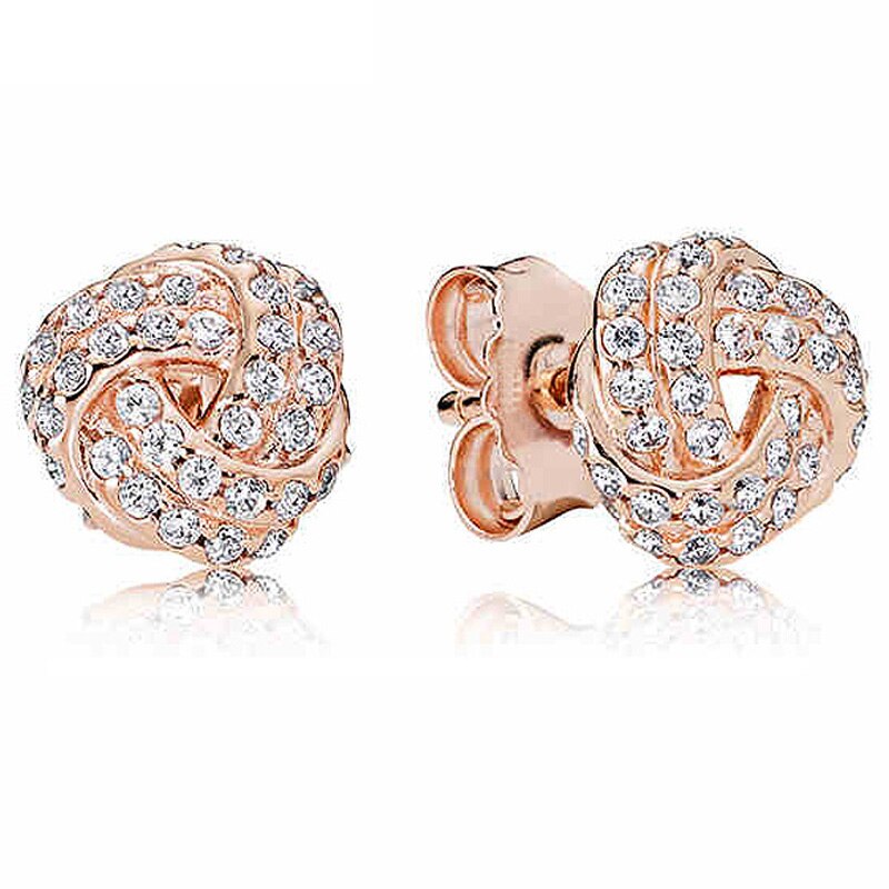 New 925 Sterling Silver Popular Earring Pave Heart Timeless Elegance Enchanted Crown Signature Earring For Women Jewelry Gift