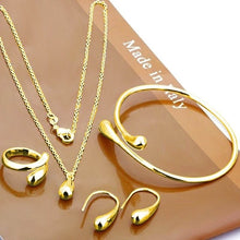 Load image into Gallery viewer, Exquisite Eardrop Shape Pendant Neckalce Water Drop Jewelry Set Hand Chain Bracelet Necklaces Ring Hook Oval Earings for Women
