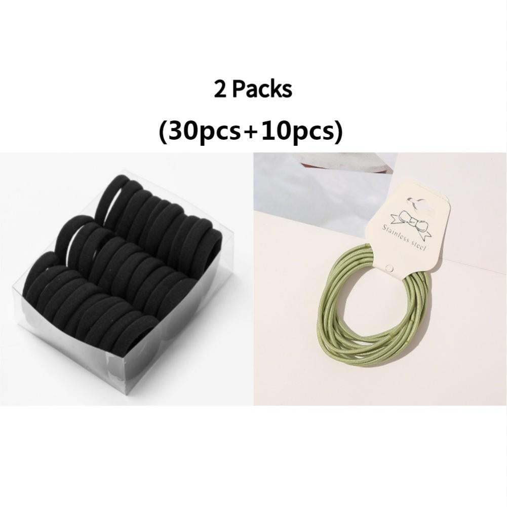 30Pcs Elastic Hair Accessories For Women Kids Black Pink Blue Rubber Band Ponytail Holder Gum For Hair Ties Scrunchies Hairband