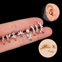 Load image into Gallery viewer, 1Piece Piercing Stud Earrings for Women Earrings 2022 Trend Jewelry Ear Cuffs Stainless Steel Butterfly Stud Earrings for Teens