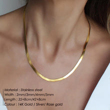 Load image into Gallery viewer, GD Aesthetic Gold Color Stainless Steel Necklace Snake Chain Choker Necklace Women Necklaces for Women Wholesale Jewelry