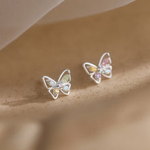 Load image into Gallery viewer, Korean Exquisite Butterfly Stud Earrings For Women Shiny Crystal Zircon Hollow Butterfly Versatile Earring Girls Party Jewelry