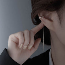 Load image into Gallery viewer, 1 Pc Cross Chain Ear Cuff Long Tassel Rhinestones Piercing Stud Earring Simple Silver Color Ear Cuff 2022 Trendy Women Jewelry