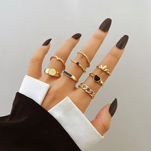 Load image into Gallery viewer, FAMSHIN 12pcs Heart Rings Set For Women Vintage Gold Color Round Hollow Butterfly Finger Rings Women&#39;s 2022 Trendy Jewelry Gift