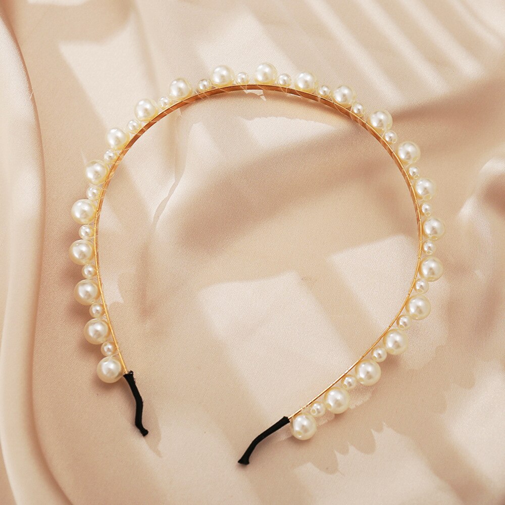 Ladies Mix Styles Pearl Hairbands Fashion Sweet White Beads Headbands for Women Girls Hair Hoops Bands Bride Hair Accessories