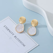 Load image into Gallery viewer, POXAM Korean Fashion Statement Round Earrings for women Arcylic Geometric Dangle Drop Gold Earings Brincos 2022 Jewelry Gifts