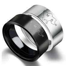 Load image into Gallery viewer, 2023 new Hot selling punk home map ring for female male fashion punk silver black finger ring jewelry wholesale кольца gift gift