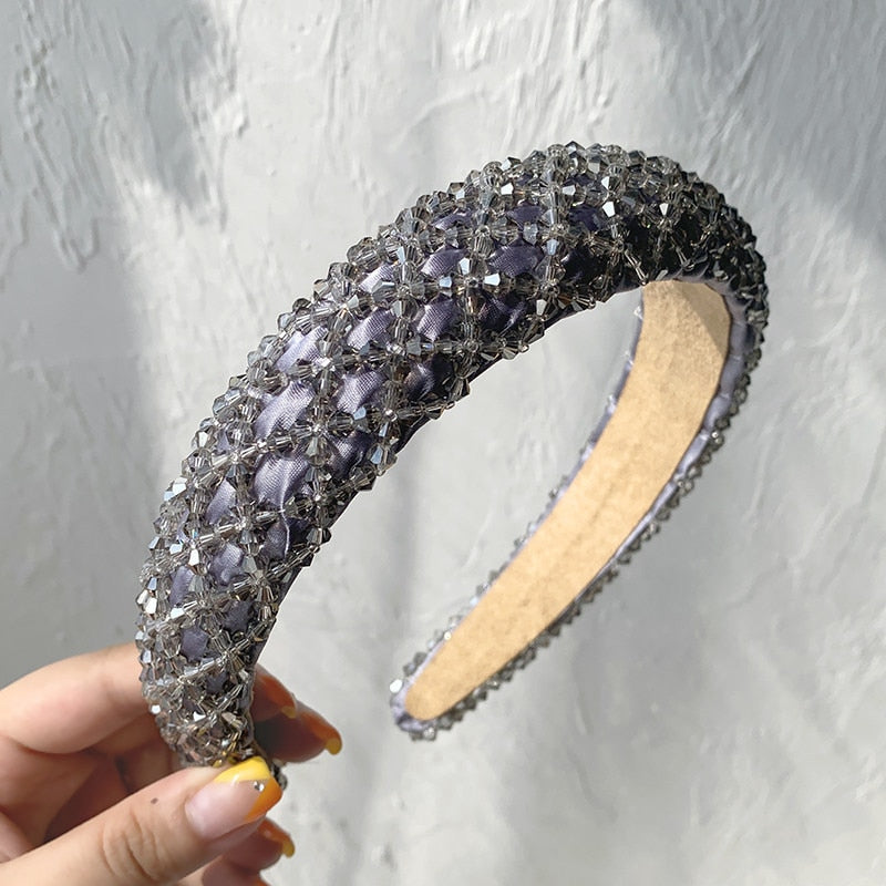 Hair Hoop women Sweet Headbands for Women Rhinestone Crystal Headbands for Women Braided Handmade Diamond Headband