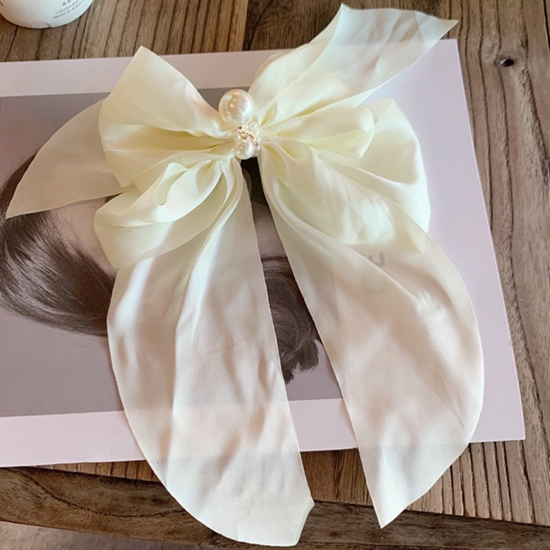 Retro Women Hair Clip Accessories Puffy Bowknot Pearl Braided Hairpins Headdresses Summer Girls Princess Hairclips Headwear Gift