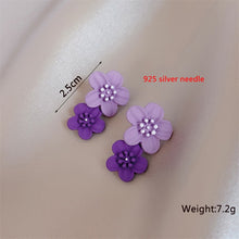 Load image into Gallery viewer, Purple Color Women Dangle Earrings Small Round Unusual Earrings Fashion Flower Butterfly Hanging earrings pendientes mujer