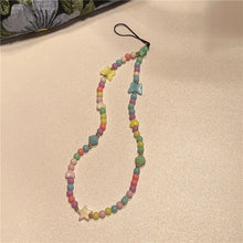 Load image into Gallery viewer, AOMU INS Ethnic Fashion Resin Multicolor Star Heart Beads Mobile Phone Chain for Women Long Acrylic Beaded Phone Lanyard Jewelry