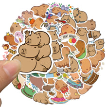 Load image into Gallery viewer, 10/50PCS Plump Capybara Cartoon Cute Brown Animals Stickers Scrapbook Laptop Phone Luggage Diary Car Motorcycle Sticker Kid Toy
