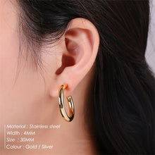 Load image into Gallery viewer, JUJIE 316 stainless steel pole simple round geometric ladies earrings fashion all-match party jewelry can be sold wholesale