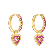 Load image into Gallery viewer, KEYOUNUO Gold Silver Filled Stud Dangle Earrings for Women Ear Cuffs Colorful CZ Hoop Clip Thread Earrings Set Jewelry Wholesale