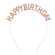 Load image into Gallery viewer, Happy Birthday Hair Hoop Elegant Ladies Rhinestone Letter Hairbands Light Luxury Metal Headband Girl Hair Hoop Hair Accessories