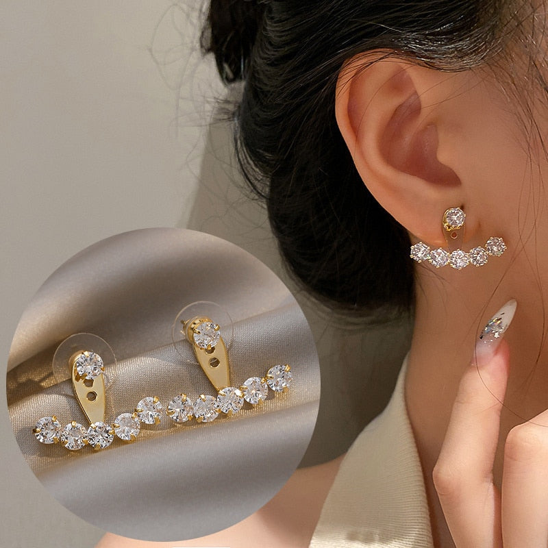 Fashion Pink Tulip Pearl Earrings Elegance Simple Fishtail Flower Heart Stud Earrings For Women Girls Summer Party Jewelry Gifts