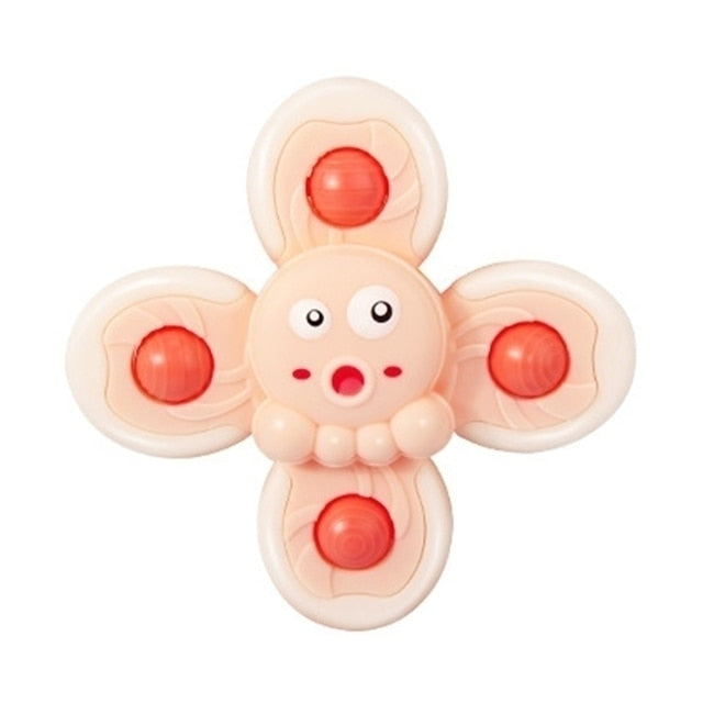 1pcs Suction Cups Spinning Top Toy For Baby Game Infant Teether Relief Stress Educational Rotating Rattle Bath Toys For Children
