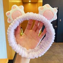 Load image into Gallery viewer, 2022 Creative Women Face Wash Bath Headband Sweet Cartoon Big Eyes Bow Sausage Mouth Cat Paw Scrunchie Hairband Hair Accessories