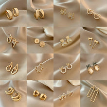 Load image into Gallery viewer, Trendy Geometric Elegant Cute Imitation Pearl Hoop Earrings for Women Classic Small Stud Earring Wedding Jewelry