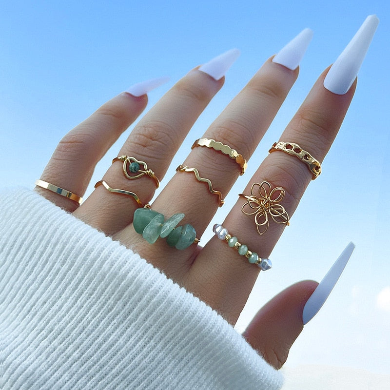 Vintage Silver Color Ring Set Hip Hop Aesthetic Gothic Rings for Women Punk Evil Eye Snake Ring Set Fashion Jewelry 2022 New