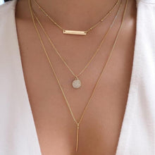 Load image into Gallery viewer, YWZIXLN Trend Elegant Jewelry Crystal Triangle Pendant Necklace Golden Color Unquie Women Fashion Necklace Wholesale N0310