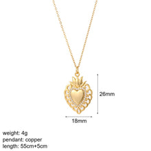 Load image into Gallery viewer, Fashion Gold Color Heart Pendant Necklace for Women Lucky Jewelry Zircon Love Necklaces Stainless Steel Chain Adjustable Choker