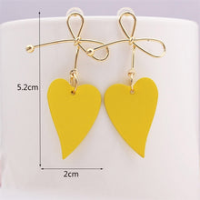 Load image into Gallery viewer, Yellow Color Geometric Dangle Earrrings for Women Hollow Heart Pendants bijoux femme Multi-layers Flower Earrings Party Gifts
