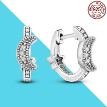 Load image into Gallery viewer, 2022 Charm Double Hoop Earrings 925 Silver Sparkling Pave Stud Earring Gift For Women Engagement Jewelry Anniversary