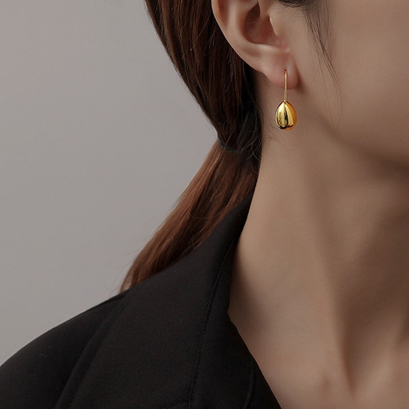2022 New Simple Water Drop Metal Dangle Earrings 14K Gold Plated  Fashion Jewelry for Women&#39;s Girl Temperament Earrings