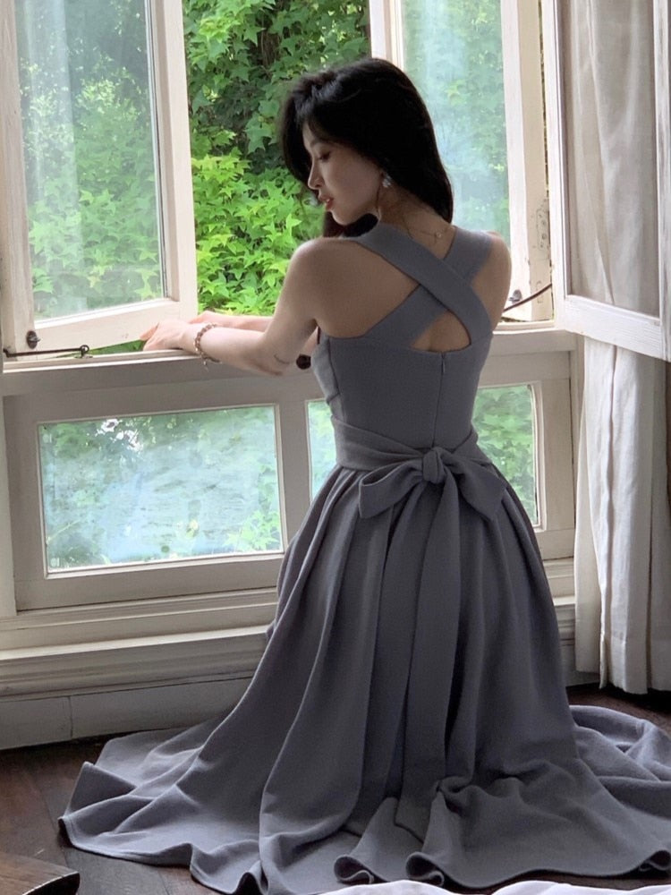 funninessgames Korean Elegant Midi Dresses for Women  Summer New Evening Party Fashion Slim Female Vestidos Casual 1-piece Bandage Clothes