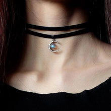 Load image into Gallery viewer, Women Black Punk Choker Collar Necklace Goth Velvet Choker Necklace Moon Pendientes Party Club Sexy Gothic Femme Jewelry