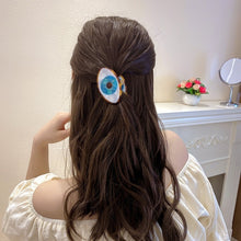 Load image into Gallery viewer, Unique Design Contrast Color Blue Eye Shark Hair Clips for Women Girls Oval Geometrical Resin Wedding Hair Accessories Jewelry