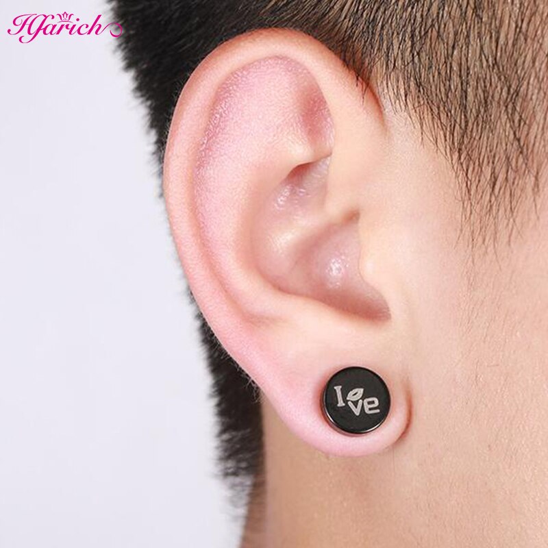 Punk Fake Earring Piercing Men Strong Magnet Magnetic Ear Studs Non Piercing Round Earrings for Women Gift Boyfriend Accessories