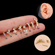 Load image into Gallery viewer, 1Piece Piercing Stud Earrings for Women Earrings 2022 Trend Jewelry Ear Cuffs Stainless Steel Butterfly Stud Earrings for Teens