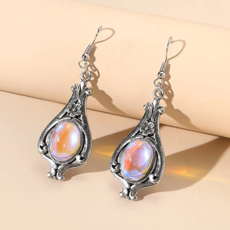 Fashion Round Metal Stick Peacock Tail Colorful Earrings Inlaid Pearl Earrings Women&#39;s Party Jewelry Gifts