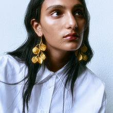 Load image into Gallery viewer, Za Woman Vintage Golden Long Leaf Hoop Earrings Wholesale