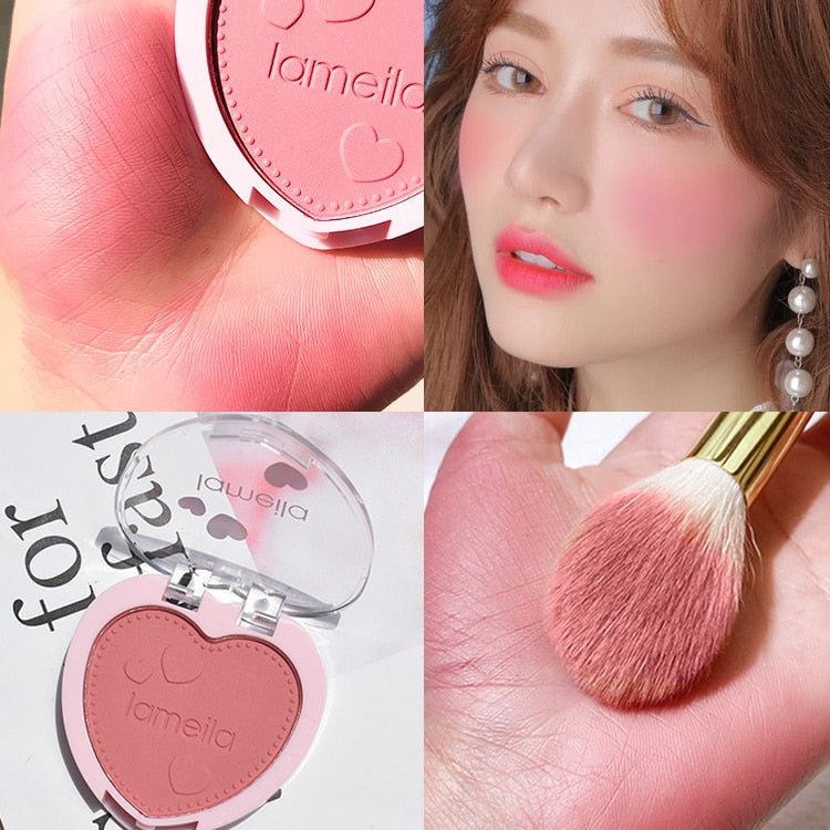 Blush Makeup Love Palette 4 Color Mineral Powder Peach Red Rouge Lasting Natural Hawthorn Cheek Tint Waterproof Blusher Cosmetic