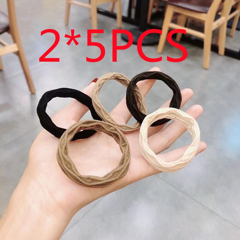 1 Set Women Basic Elastic Hair Bands Scrunchie Ponytail Holder Headband Colorful Rubber Bands Fashion Hair Accessories