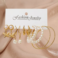 Load image into Gallery viewer, 17KM Butterfly Twist Hoop Earrings Set Heart Hollow Dangle Earrings for Women Metal Gold Color Stud Earrings Trendy Jewelry 2022