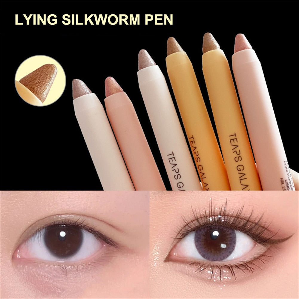Liquid Eyeshadow Pearlescent Liquid Eyeliner Lying Silkworm High-gloss Eye Cosmetic Easy To Wear Waterproof Natural Makeup TSLM2