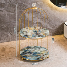 Load image into Gallery viewer, Makeup Organizer Rack Bathroom Cosmetic Storage Box Decoration Desktop Jewelry Lipstick Skin Care Products Iron Bird Cage Holder