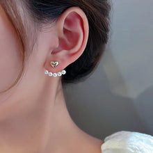 Load image into Gallery viewer, 2022 New Elegant Metal Heart-Shaped Back Hanging Pearl Earrings Korean Fashion Jewelry For Woman Girls Accessories Wholesale