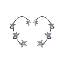 Load image into Gallery viewer, Luxury Designer Flower Earring Ear Clip Crystal Silver No Piercing Ear Cuff Drop Earring 2022 New Trendys Jewelry Women Gift