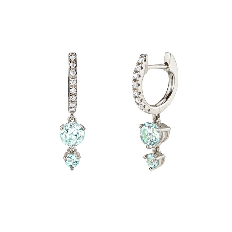 KEYOUNUO Gold Silver Filled Hoop Drop Earrings For Women Zircon Ear Piercing Colorful Dangle Earring Fashion Jewelry Wholesale