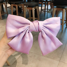 Load image into Gallery viewer, High Quatity Solid Color Big Bow Hairpins for Girl Popular Hair Clip for Women Sweet Two-layer Satin Hairgrip Hair Accessories