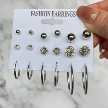 Load image into Gallery viewer, Silver Color Butterfly Earrings Set For Woman Girls Vintage Snake  Geometric Twist Hoop Earrings 2022 Trendy Jewelry Gifts