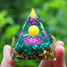 Load image into Gallery viewer, Crystals Stone Orgone Pyramid Energy Generator Natural Amethyst Peridot Reiki Chakra Meditation Tool Room Decor Christmas Gift
