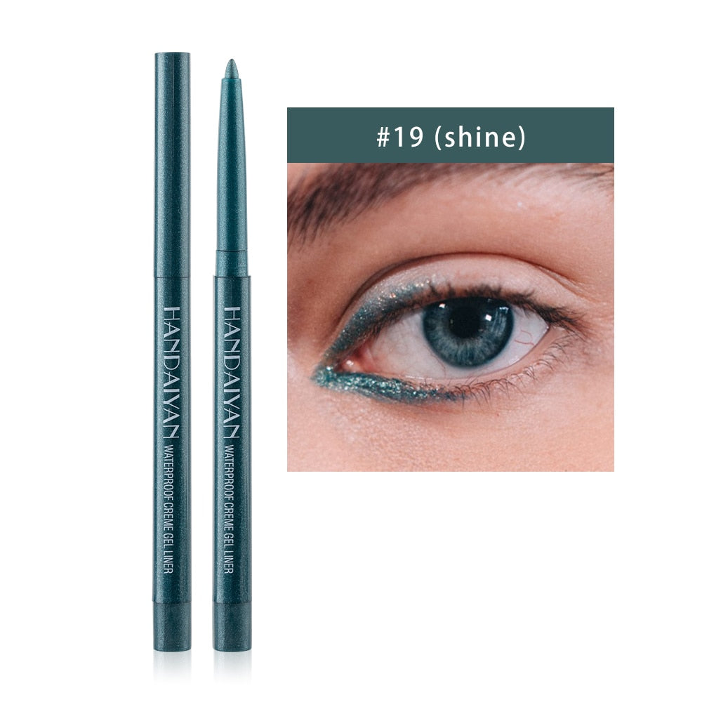 HANDAIYAN 20 Color Option Matte Eyeliner Gel Pencil Easy to Wear Colorful White Yellow Blue Eye Liner Pen Cream Makeup Cosmetics