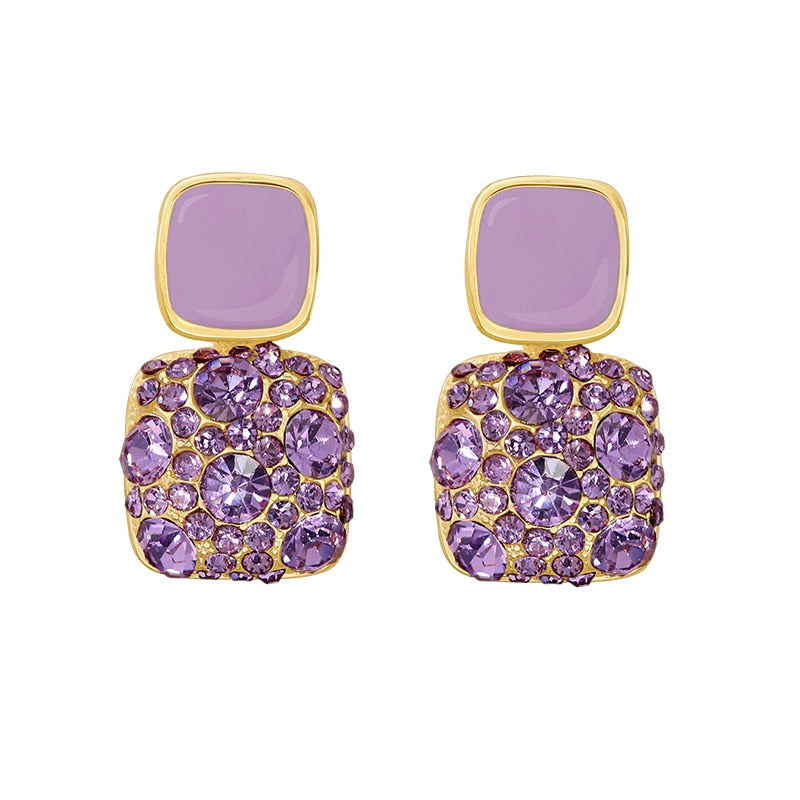 Earrings Retro Temperament Europe and America 2022 New High-quality Purple Earrings Female Exquisite Niche Fashion Stud Earrings