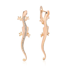 Load image into Gallery viewer, Dckazz New Luxurious Lizard Drop Earring Personality Gothic Inlaid Crystal 585 Rose Gold Color Animal Earrings Cute Jewelry Gift
